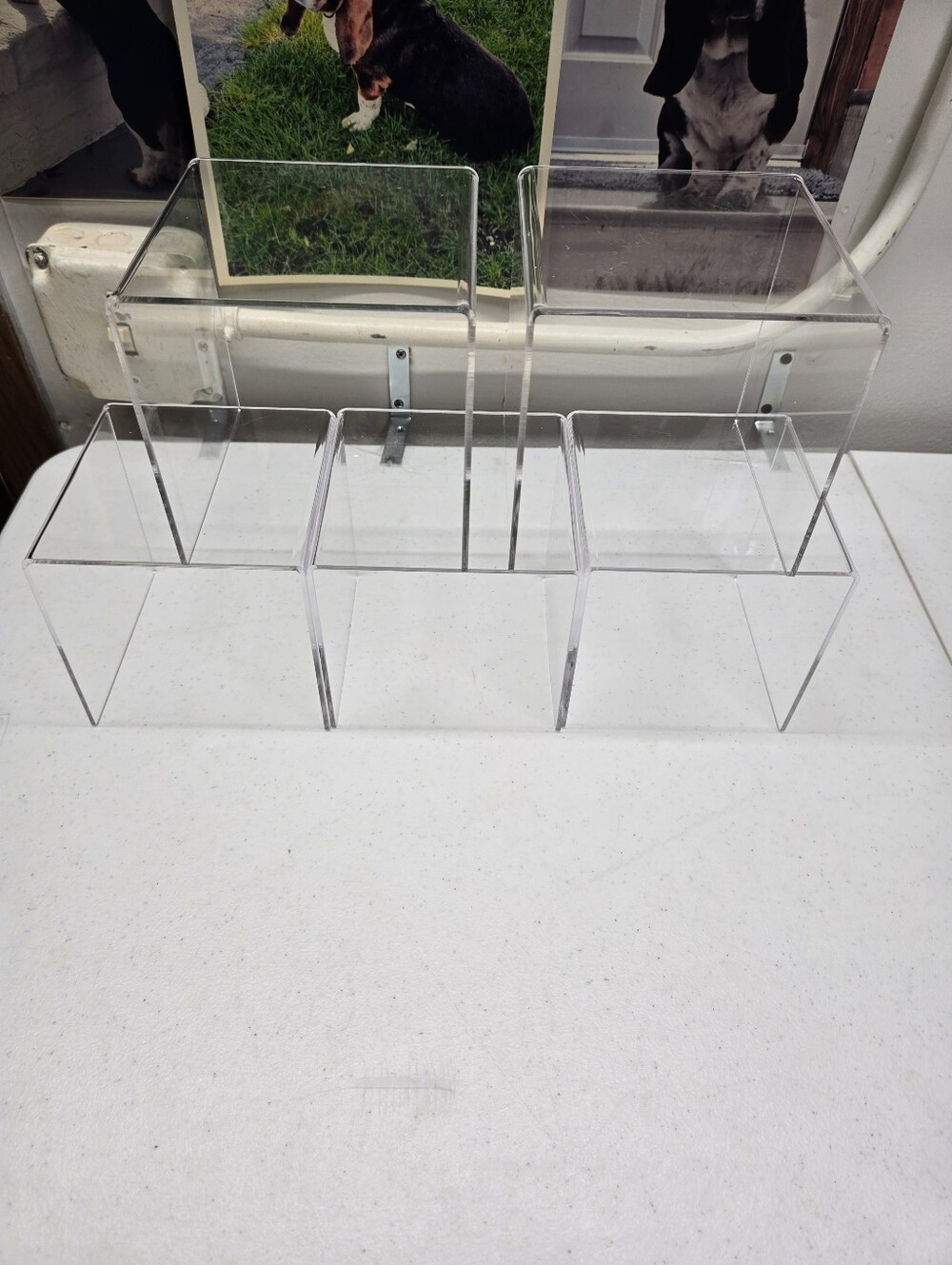5 Pcs Clear Acrylic Display Stands/Risers for Display, 5x5x5 Inch Excellent Cond